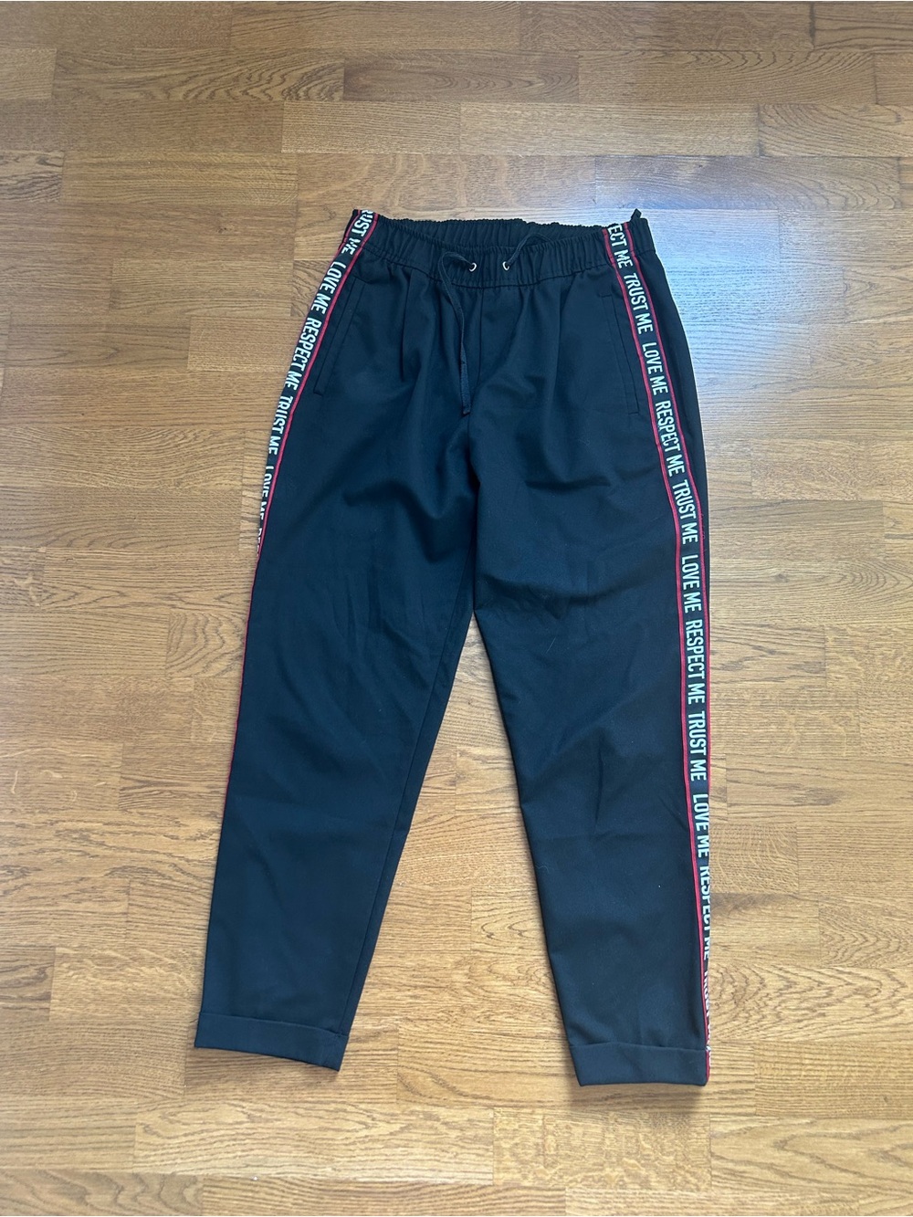 Black Women’s Track Pants with Side Tape